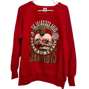 Vintage 1989 San Francisco 49ers Joe Montana Logo 7 Sweater Tagged XL Fits small
